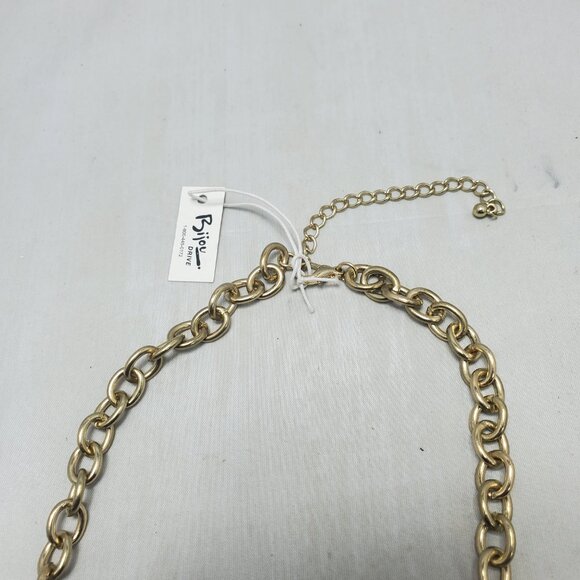 Bijou gold chain with teardrop stones orange and translucent blue - Picture 8 of 8